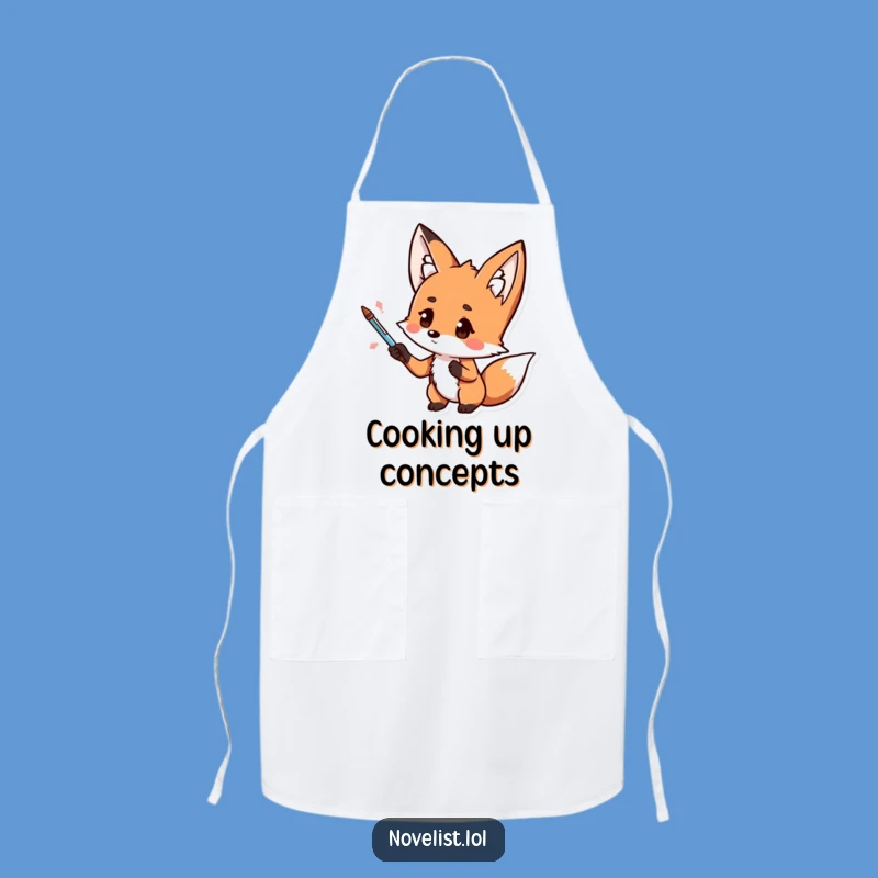Funny Kawaii Fox Chef's Apron: Culinary Genius with Humorous Panache