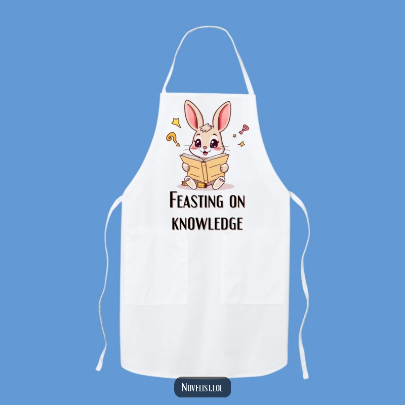 Funny Curious Rabbit Reader Apron - Cook Up New Ideas!