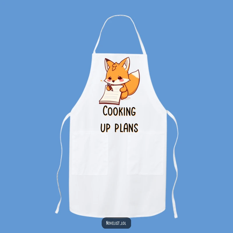 Funny Fox Scribbling Apron: Cook and Create with Enthusiastic Humor