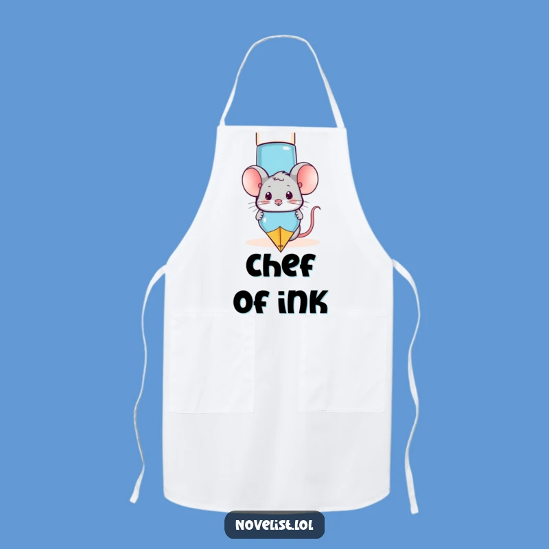Funny Mouse Fountain Pen Apron - Cook & Write with Laughter!