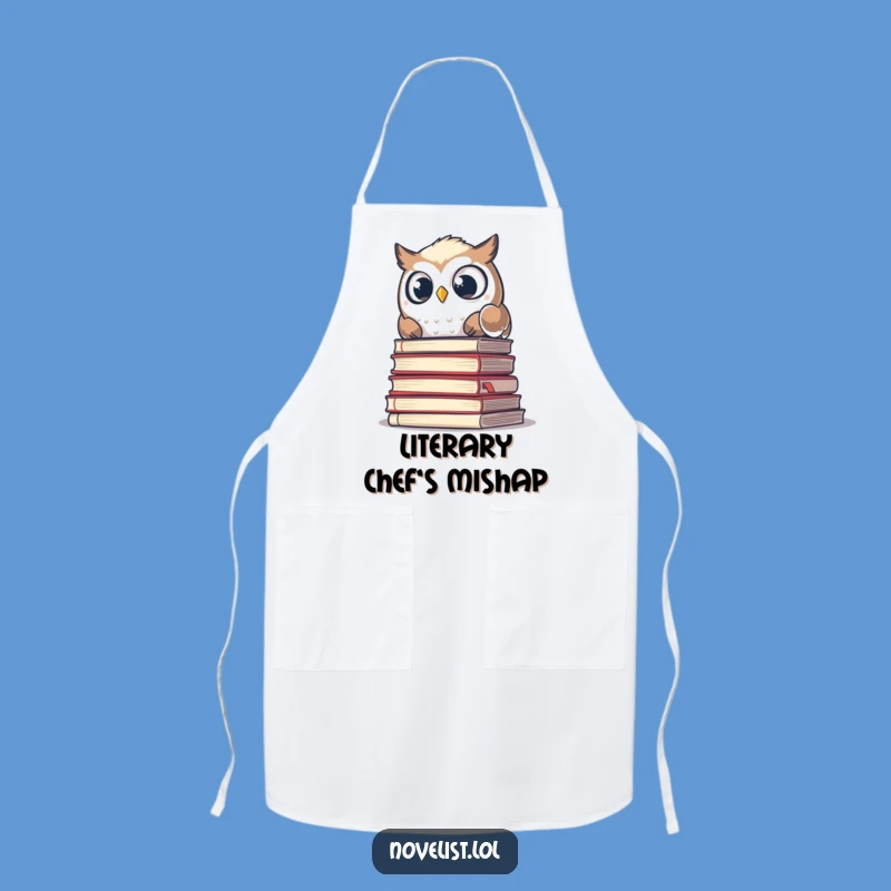 Funny Owl Manuscript Apron: Cook with Scholarly Surprise!
