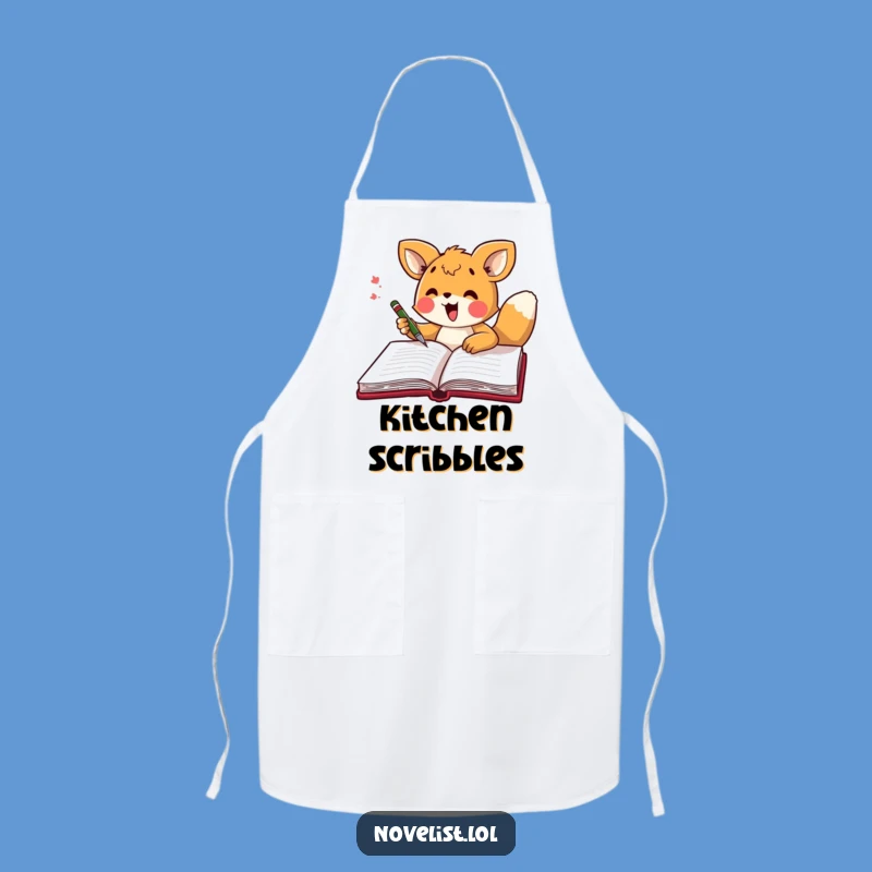Funny Artist Apron: Excited animal scribbling, perfect for creative sessions gift.