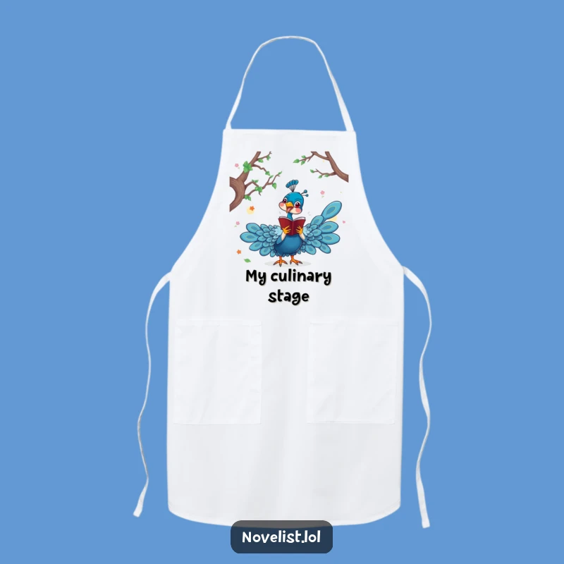 Funny Peacock Author Apron - Cook Up Dramas with Theatrical Style