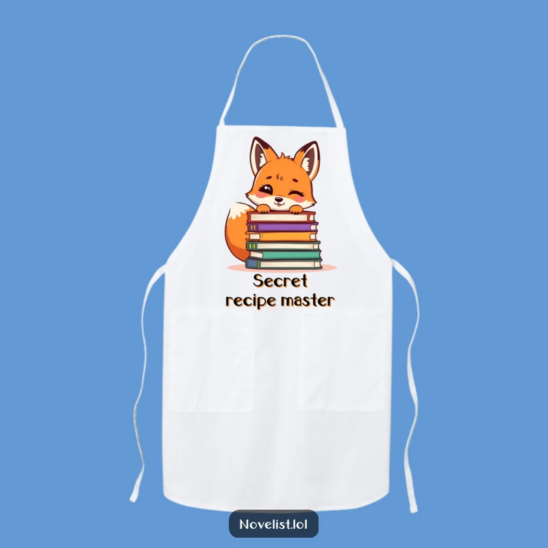 Funny Giggling Fox Bookworm Apron: Cook and Read with Playful Flair