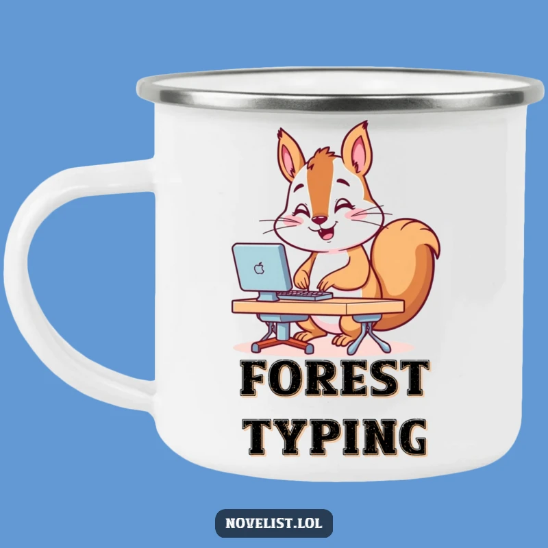 Funny Fast Typing Squirrel Camping Mug: Fuel Your Adventures Fast