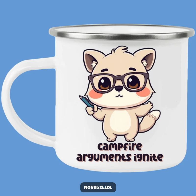 Funny Campfire Speaker Mug: Animal Gesturing Dramatically, Outdoor Funny Gift