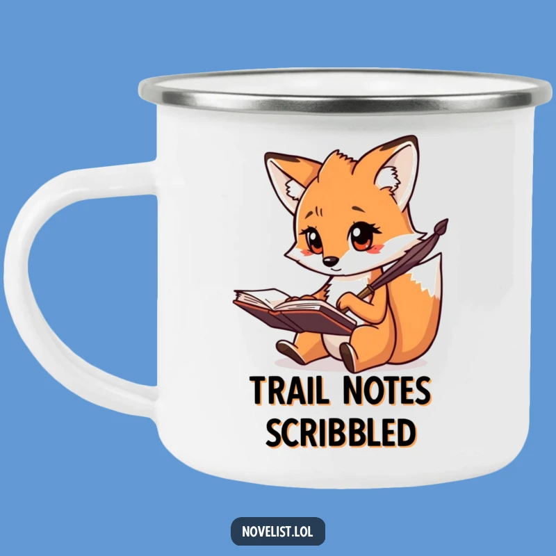 Funny Creative Fox Writer Camping Mug - Note Your Adventures!