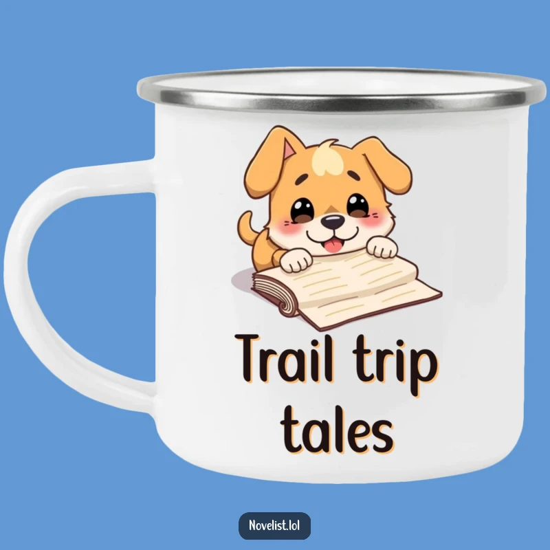 Funny Dog Manuscript Camping Mug: Outdoor Writer's Clumsy Cup Gift