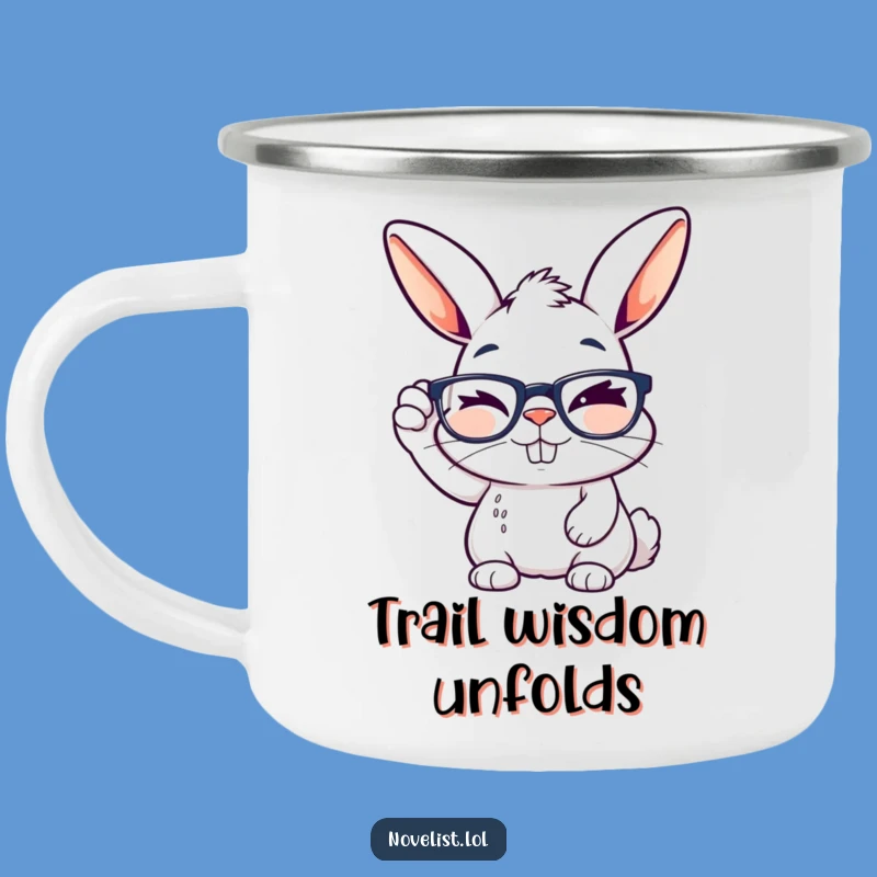 Funny Rabbit Glasses Camping Mug: Adventure with Smart Wit!