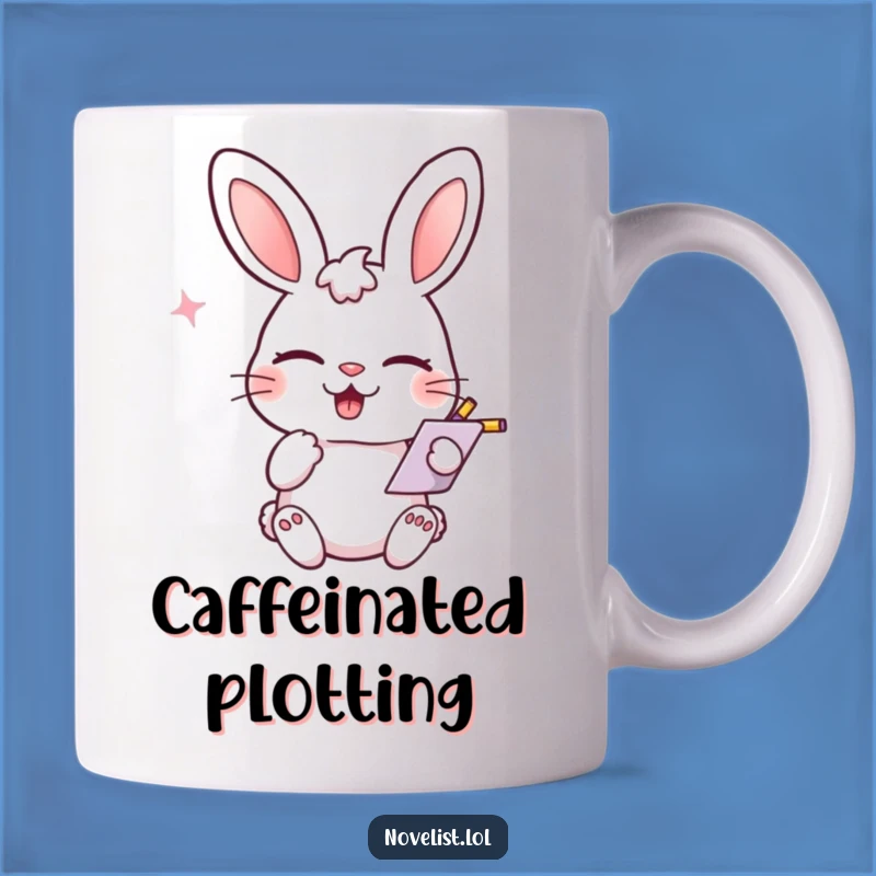 Funny Winking Rabbit Note-Taker Mug: Playful Humor for Your Day
