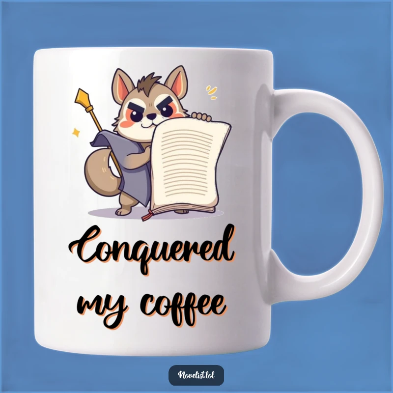 Funny Determined Animal Writer Mug: Conquer Your Novel!