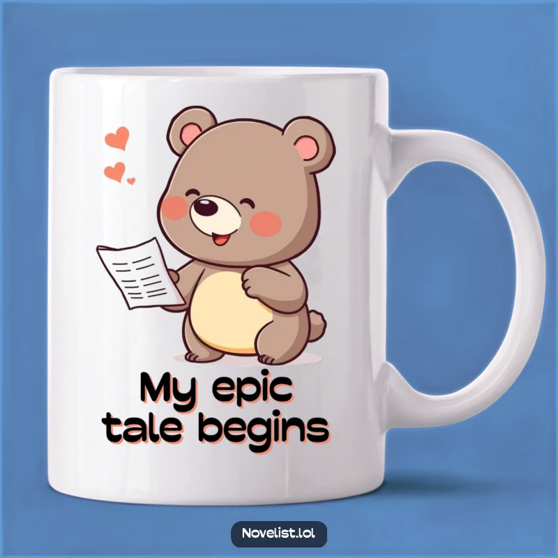 Funny Bear Dictating Story Mug: A Hilarious Gift for Writers and Bear Lovers