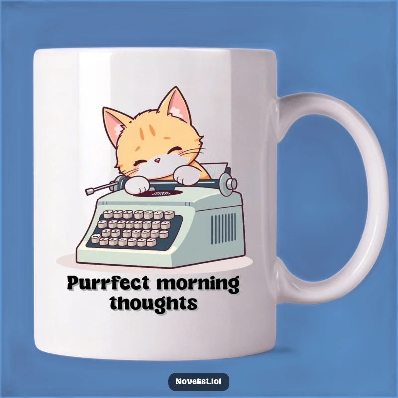 Funny Cat Typewriter Mug: Cute Cat's Novelty Writing Gift