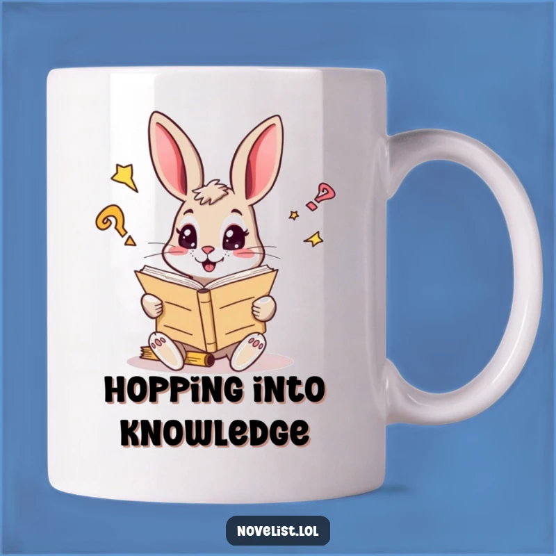 Funny Curious Rabbit Reader Mug - Great Funny Gift for Book Lovers!