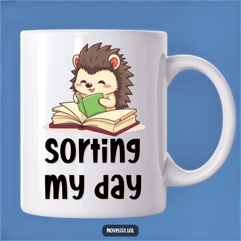 Funny Hedgehog Book Organizer Mug: Precise Character's Library Joy Gift