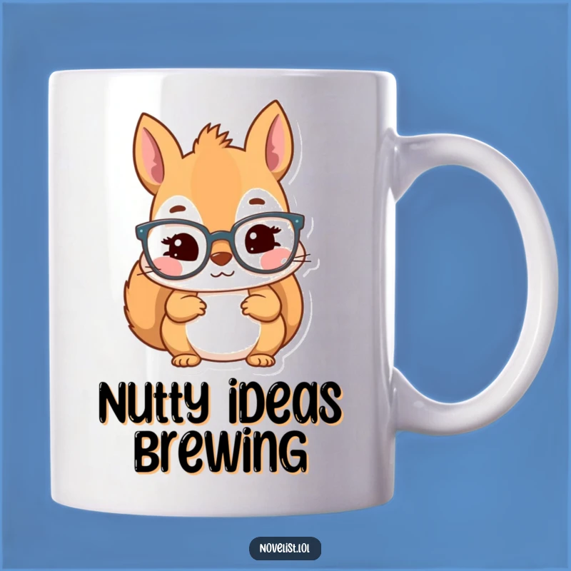 Funny Kawaii Squirrel Scholar Mug: Inspired Reader's Cozy Gift