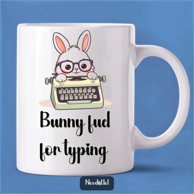 Funny Rabbit Typewriter Mug: Perfect Gift for Writers and Animal Lovers