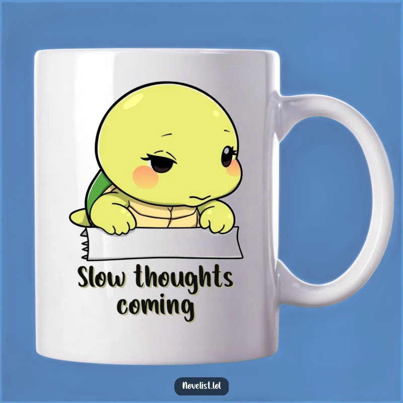 Funny Turtle Blank Page Mug - Thoughtful Contemplation Character Gift