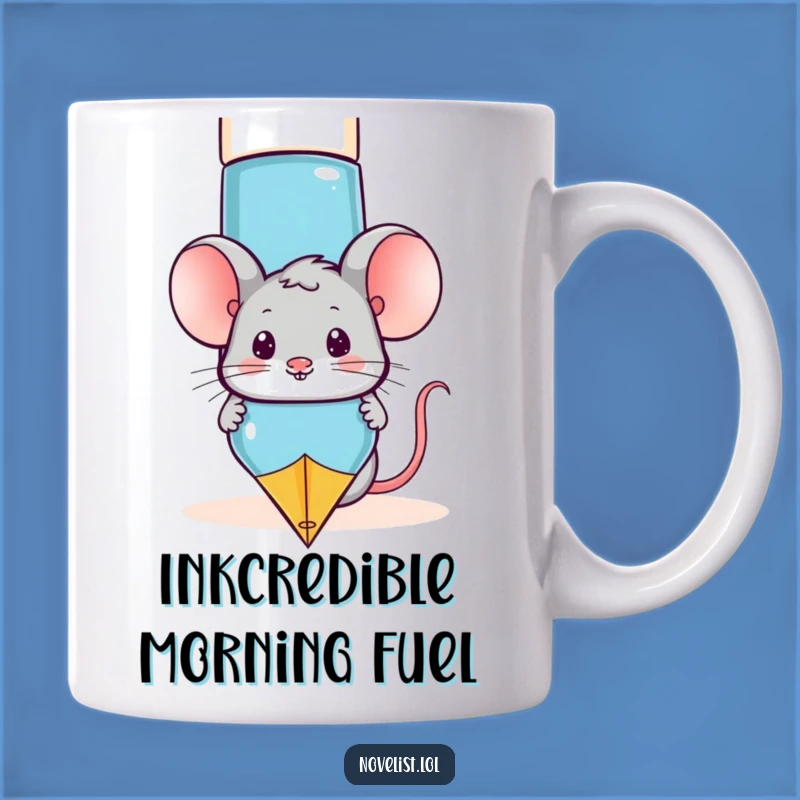 Funny Mouse With Fountain Pen Mug - Hilarious Writer's Gift!