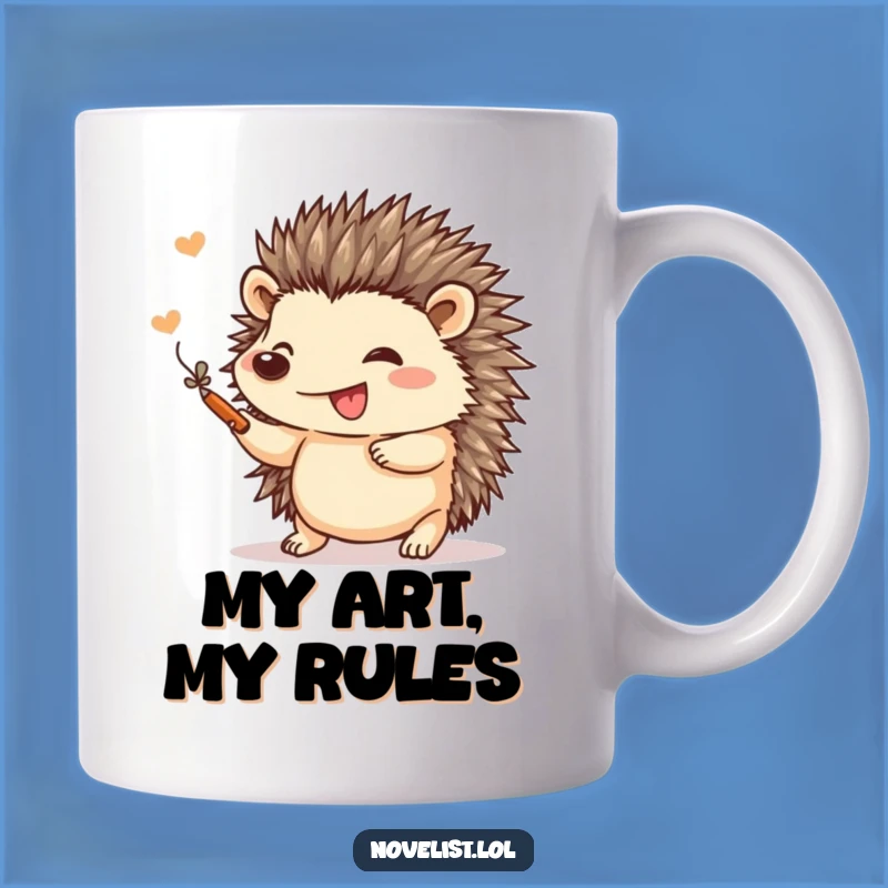 Funny Hedgehog Artist Mug: A Hilarious Gift for Creative Souls