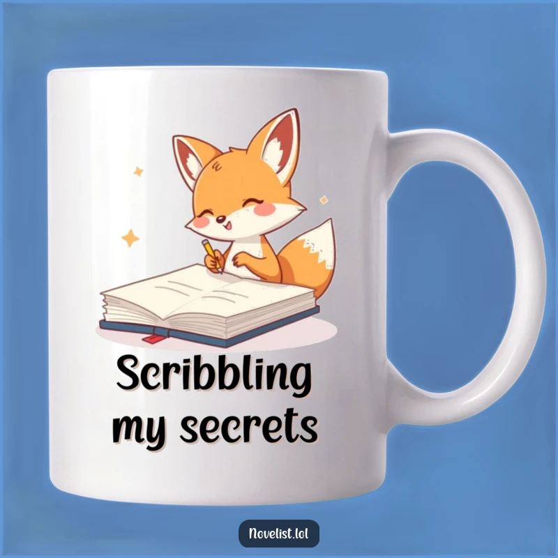 Funny Creative Fox Mug - Gleeful Scribbling Fun, Perfect Funny Gift for Artists