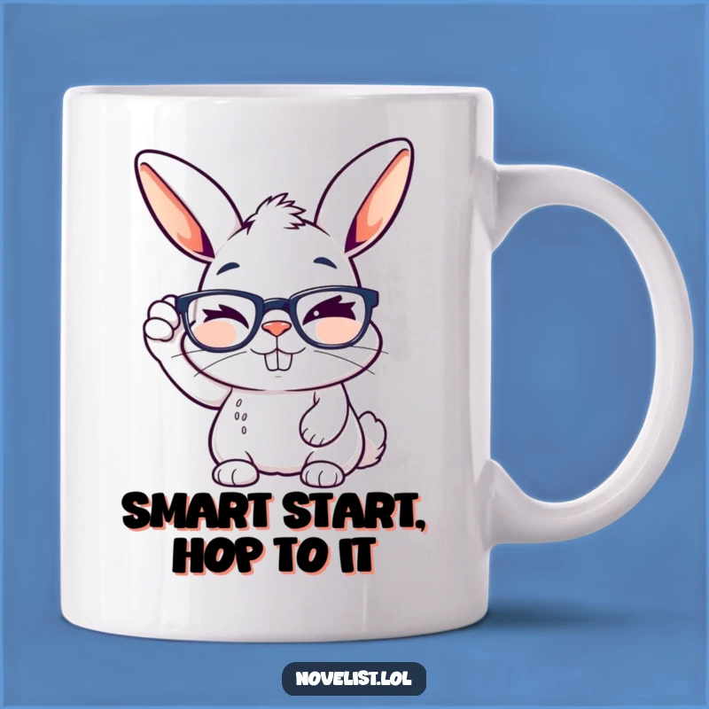 Funny Rabbit Glasses Mug: Smart Wit for Your Coffee Break!