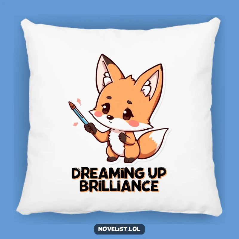 Funny Kawaii Fox Pen Master Pillow: Comfy Humor for Thoughtful Souls