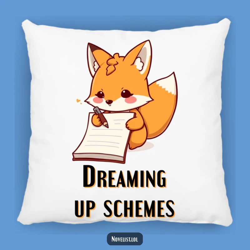 Funny Fox Scribbling Pillow: Cozy Comfort for the Enthusiastic Writer