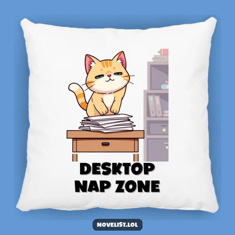 Funny Cat Desk Pillow: Cozy Comfort with a Determined Purr