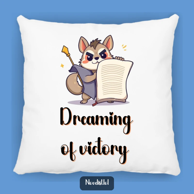 Funny Determined Animal Writer Pillow: Rest After Your Literary Battles!