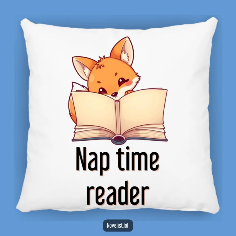 Funny Fox Storybook Pillow - Cozy Curious Peeking Character Cushion Gift