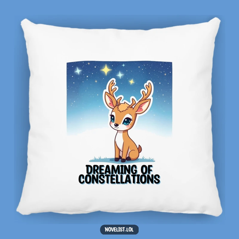 Funny Inspiration Pillow: Deer Starry Sky Character Cozy Funny Gift
