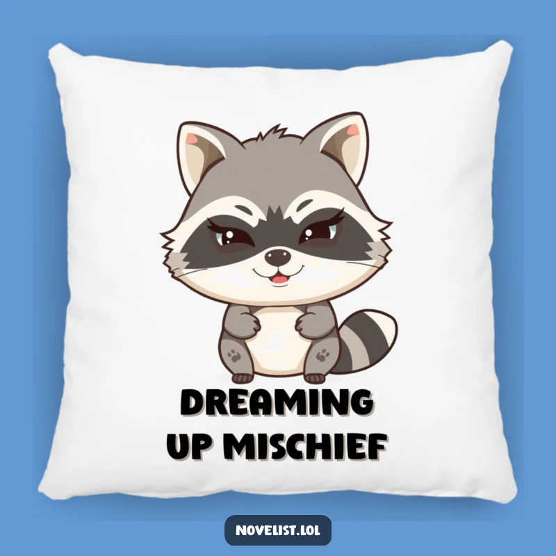Funny Raccoon Secret Story Pillow - Cozy Comfort for Clandestine Writers