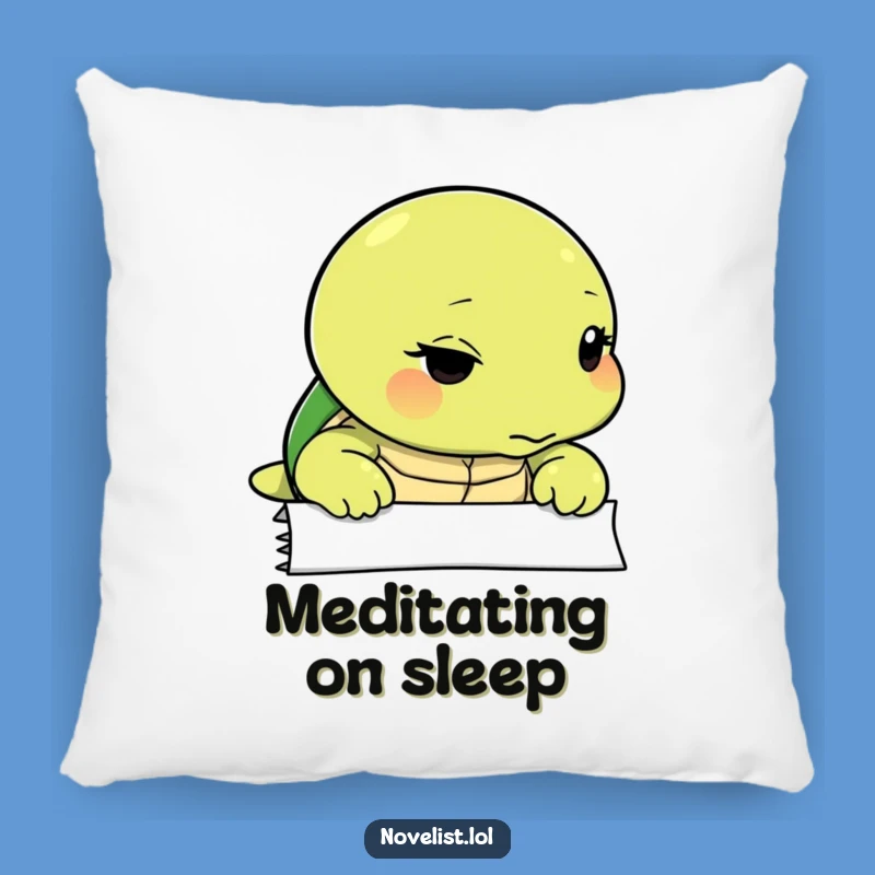 Funny Turtle Blank Page Pillow - Cozy Contemplative Cushion Gift
