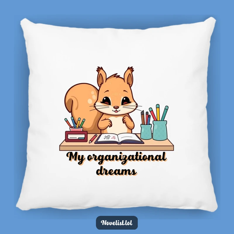 Funny Squirrel Pillow: Diligent Arrangement, Cozy Desk Funny Gift