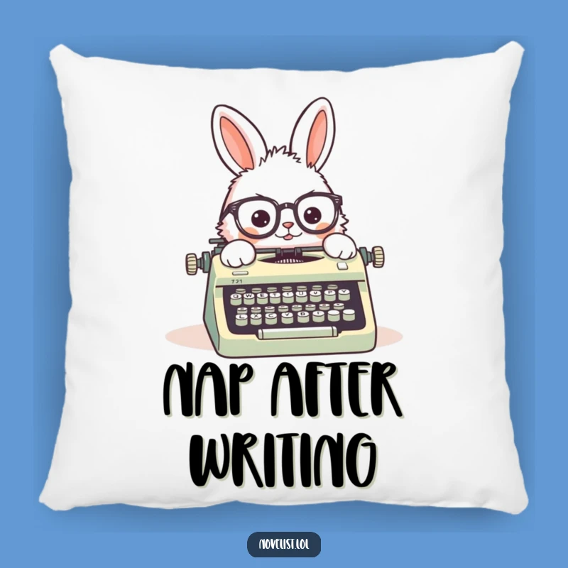 Funny Rabbit Typewriter Pillow: Couch Comfort Meets Comedic Literature
