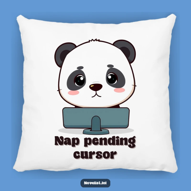 Cozy Funny Panda Coder Pillow - Comfy & Focused Accent!