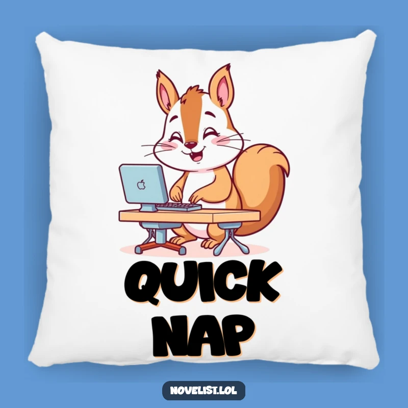 Funny Fast Typing Squirrel Pillow: Cozy Comfort for Productive Souls
