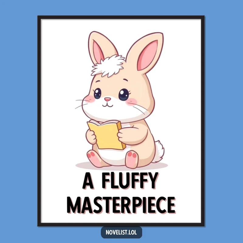 Funny Thoughtful Bunny Manuscript Digital Print: Instant Art for Your Study