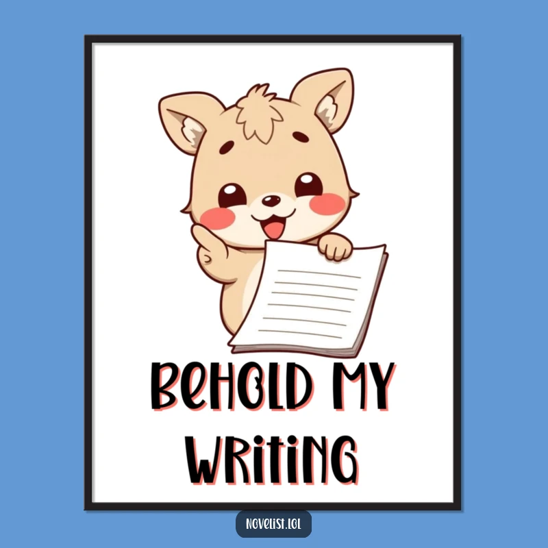 Funny Scholar Animal Digital Print: Passionate character pointing, instant decor gift.