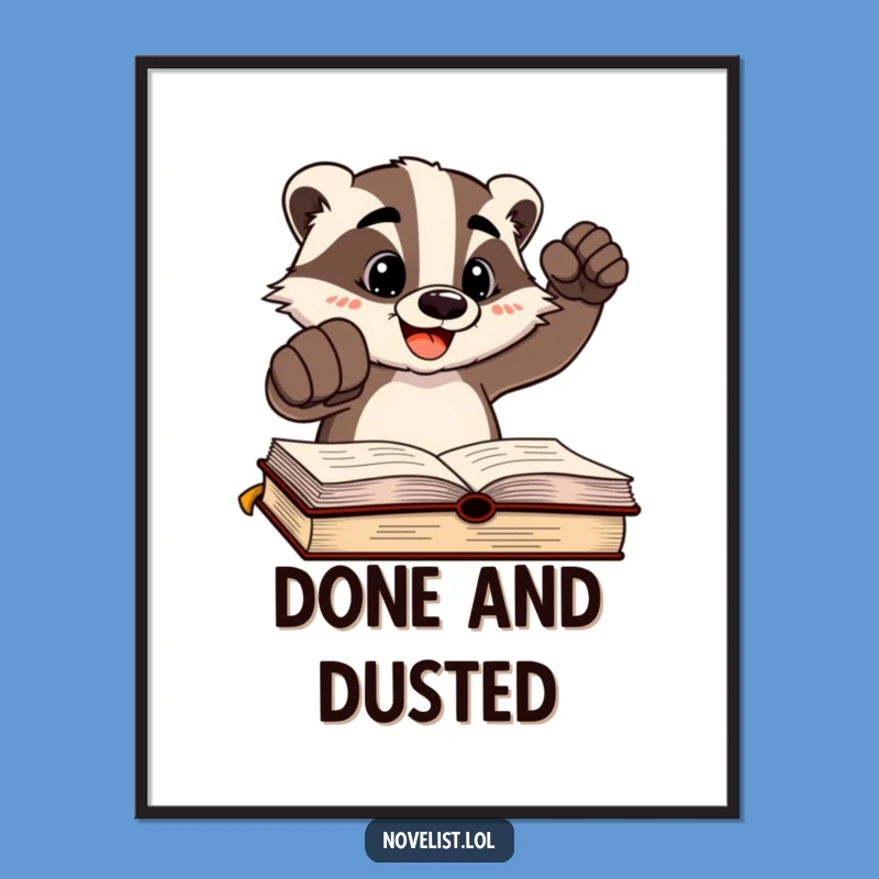 Funny Badger Author Digital Art: Assertive Writing and Humorous Decor