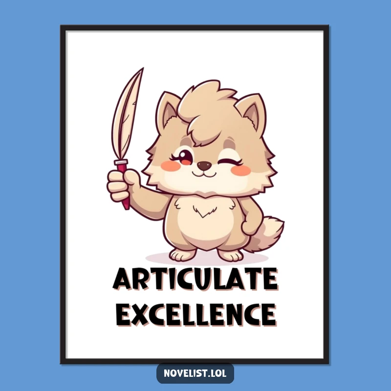 Funny Confident Scribe Digital Art - Instant Literary Charm for Your Walls!