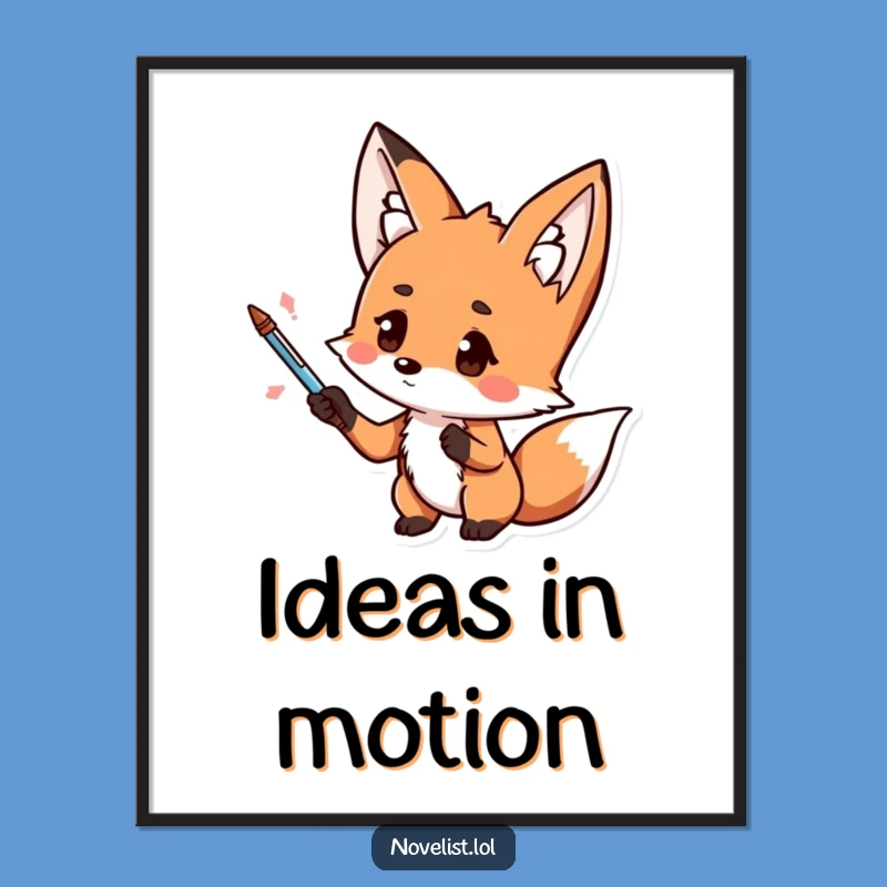 Funny Fox Masterpiece Print: Dramatic Thoughtful Art for Your Walls