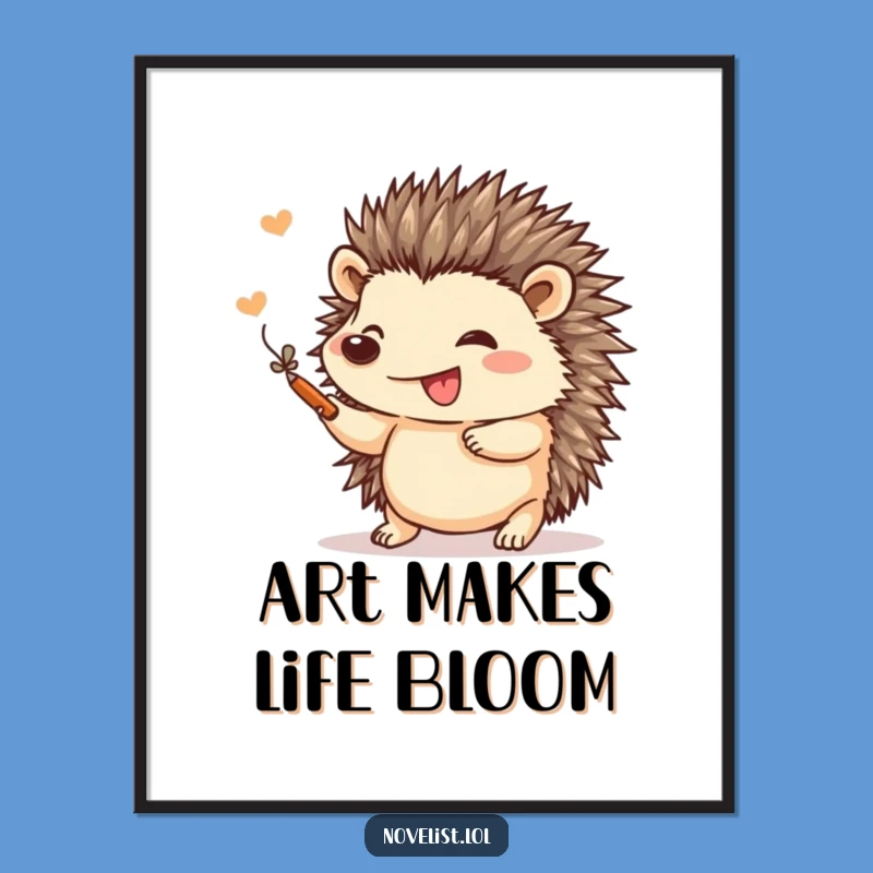 Funny Hedgehog Art Digital Print: Instant Creative Wall Decor