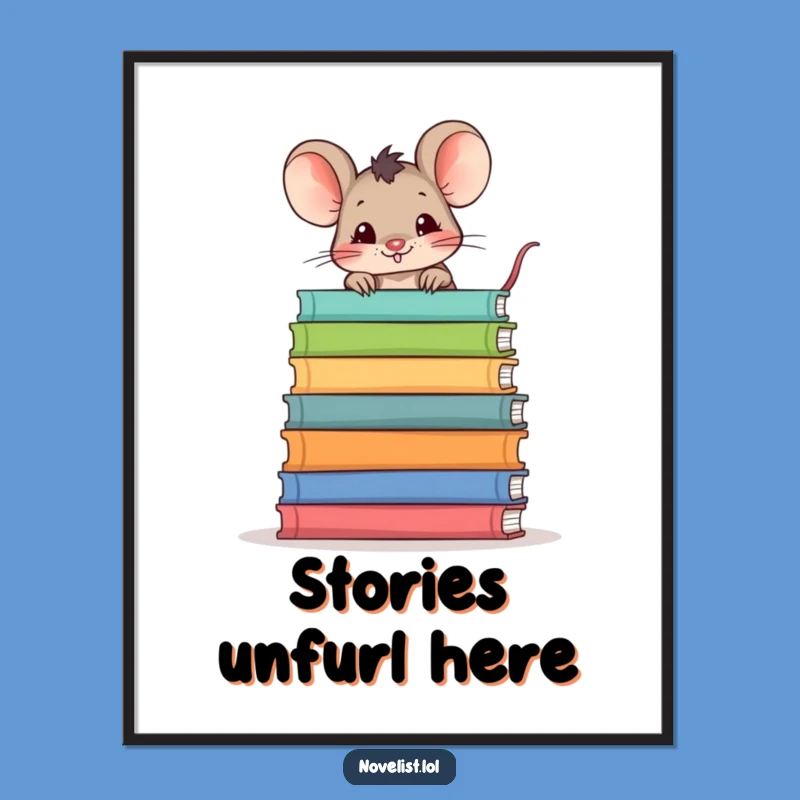 Funny Mouse Reading Corner Digital Art: Instant Hilarious Decor