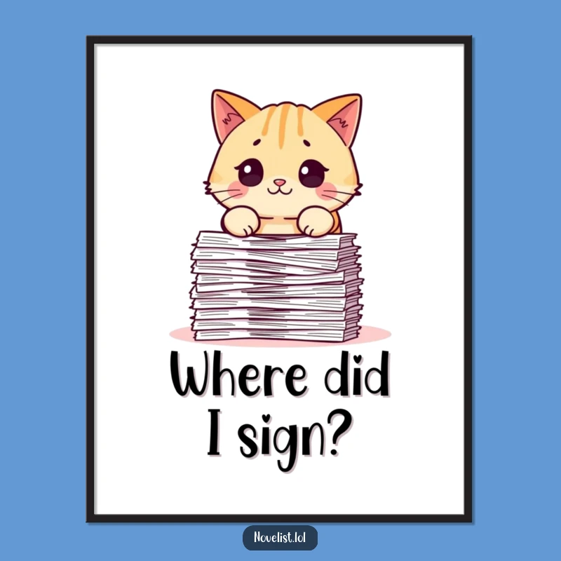Funny Pudgy Cat Print: Digital Surprise Office Humor Art for Cat Lovers