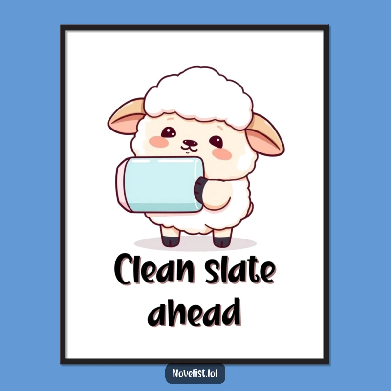 Funny Sheep Eraser Digital Art: Instant Hilarious Decor for Your Walls