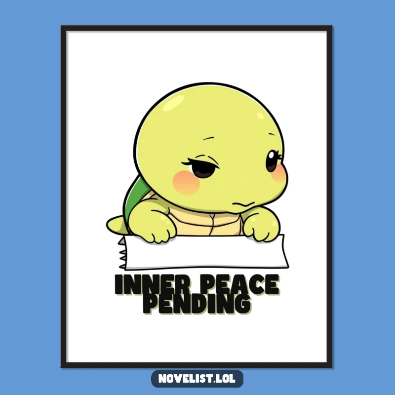 Funny Turtle Blank Page Digital Art - Contemplative Wall Decor Gift
