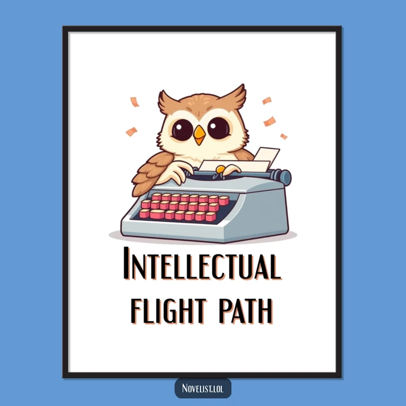 Funny Wise Owl Writer Digital Art - Instant Literary Charm!