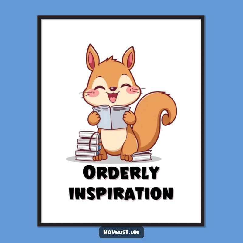 Funny Squirrel Organizer Digital Print: Diligent Character Art Funny Gift